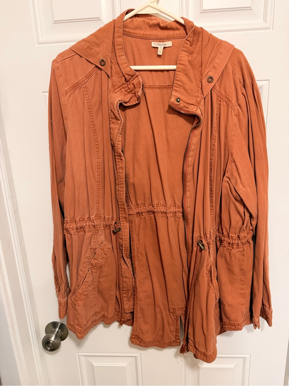 Maurices Rust Utility Jacket with Drawstring Waist